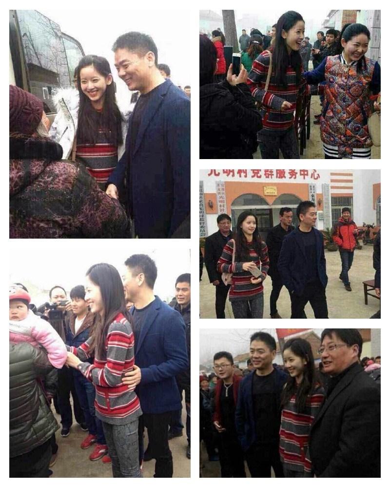 今年春节,微博上有网友曝出刘强东携章泽天高调回老家探亲的照片,电商