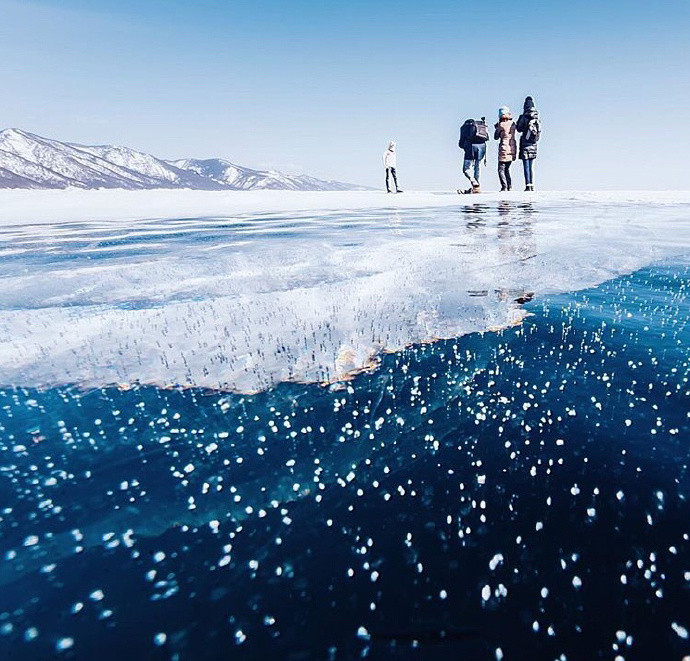 结冰的贝加尔湖唯美意境冰天雪地摄影图片 第1页