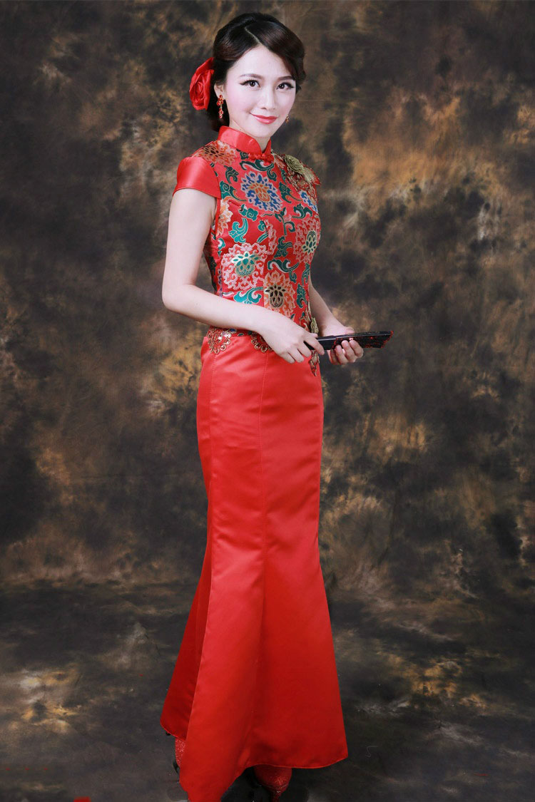 红色旗袍美女古典中国风唯美妩媚写真图片