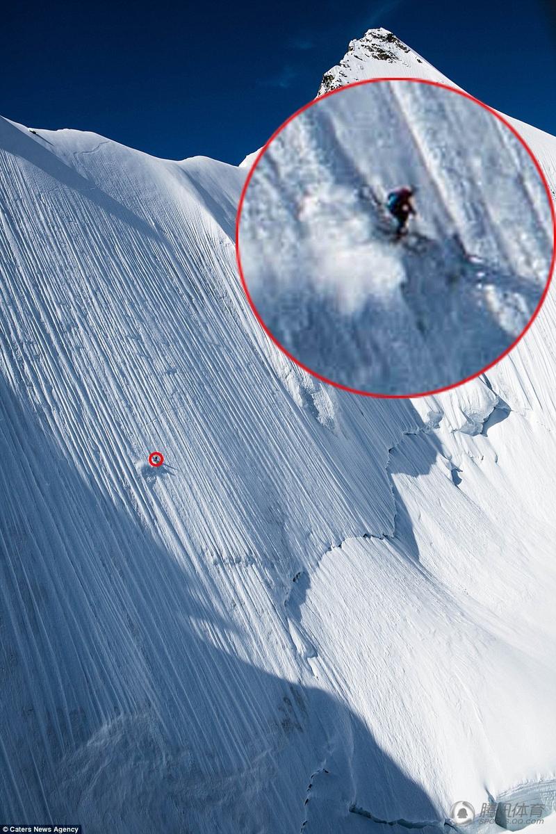 组图：玩命！牛人从4200米高垂直坡道极限滑雪(2) 第2页