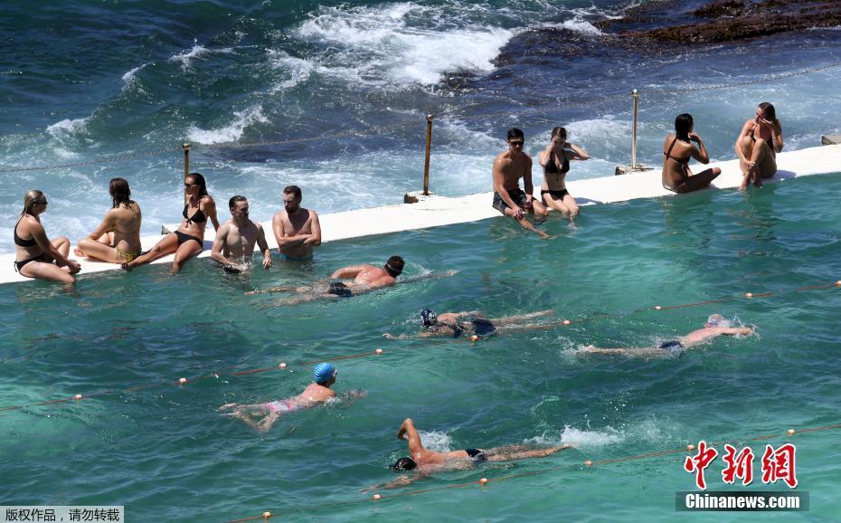 澳大利亚遇历史最热二月 民众海滩“下饺子” 第1页