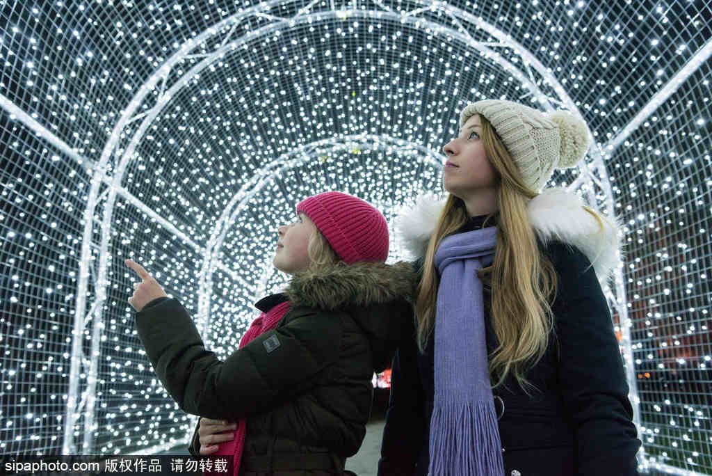 美轮美奂！100万枚圣诞彩灯将英国皇家植物园装扮一新 第1页