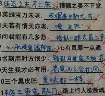 小学生奇葩搞笑试卷, 太有才了(6) 第6页